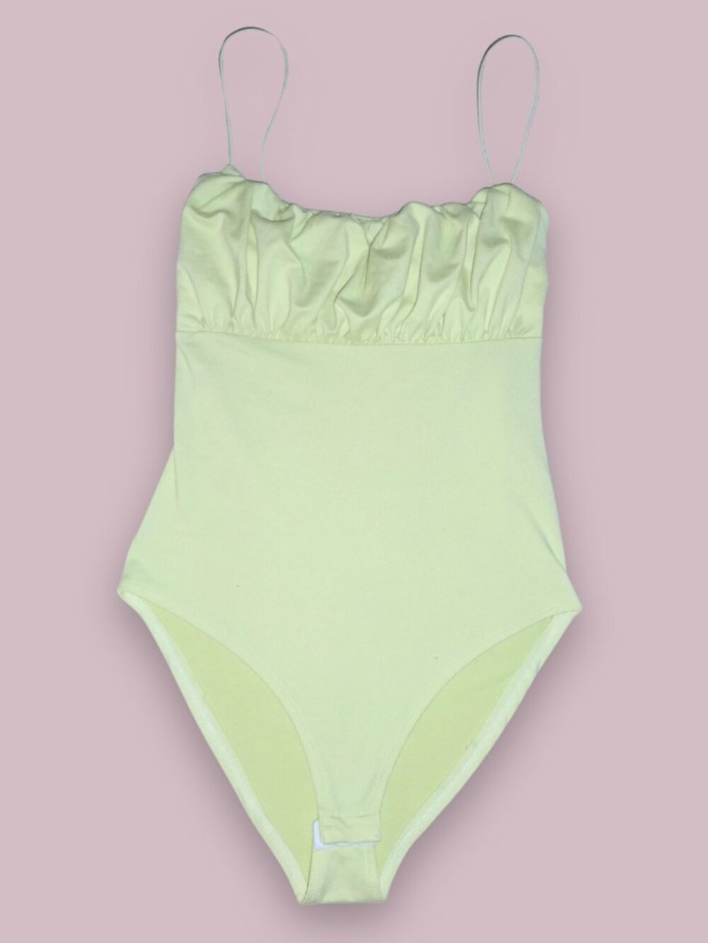 Gaze Neon Yellow Ruched Bodysuit